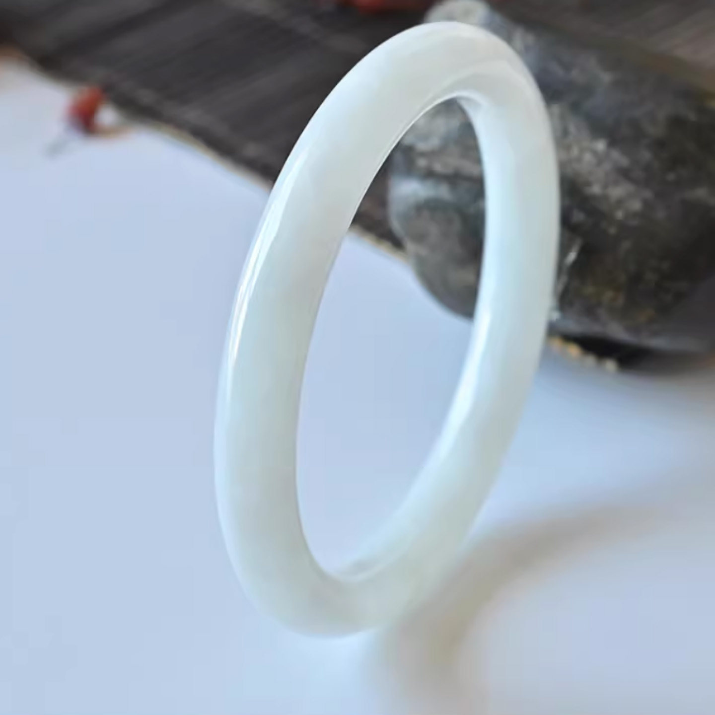 清仓缅甸天然A货翡翠手镯叮当镯54冰糯种白月光玉镯子女一物一图