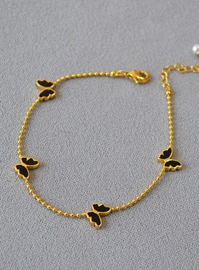 珐琅飞舞的蝴蝶气质黑色高级感