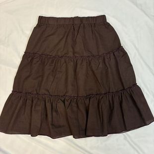 2025帛衣苑工厂店棉麻三层半身裙松紧腰显瘦中裙