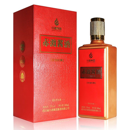 赤渡酱酒 赤渡红色经典53度酱香型白酒500ml单瓶装川酒集团出品