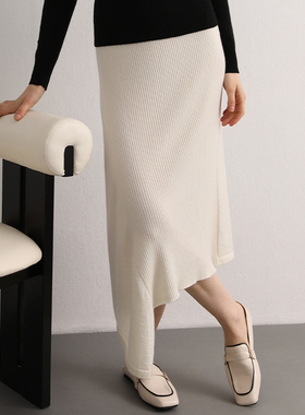 di kangra/德凯佳37.5女简约纯色气质慵懒气质休闲通勤半身裙