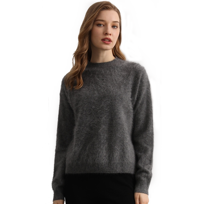 长袖简约休闲半高领100%山羊绒