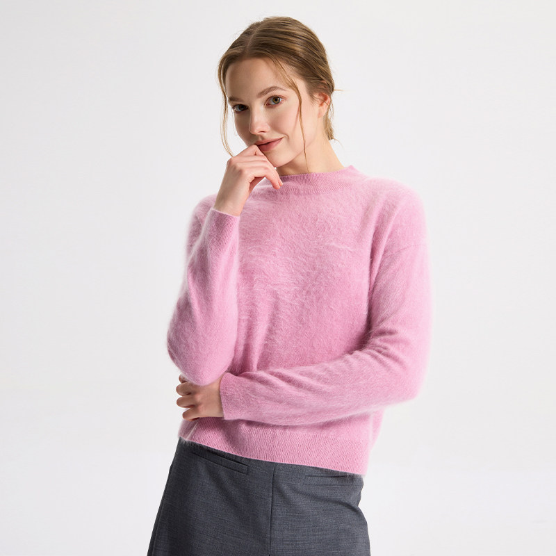 德凯佳山羊绒拉毛半高领毛衣女秋冬新款厚款保暖套头羊绒衫,女装/女士精品,羊绒衫,淘宝优惠券,粉丝福利购,淘宝优惠卷