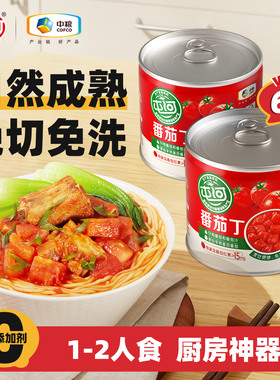 中粮屯河新疆内蒙切块番茄丁绿色健康西红柿块210g罐头健康