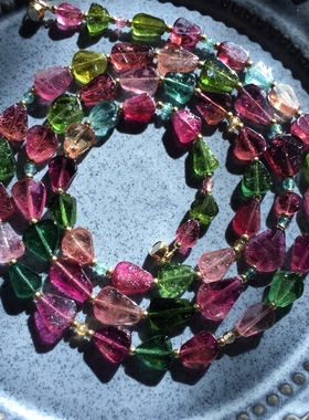 近玻璃体碧玺项链私家定制