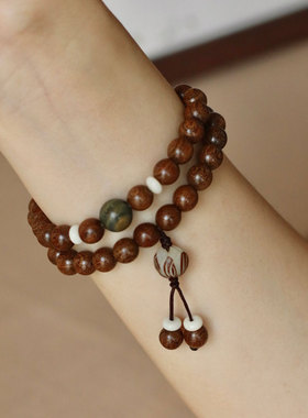 踏青秋·半两温柔手串女佛珠多圈情侣学生盘玩木质文玩念珠男饰品
