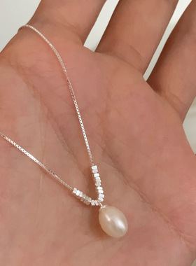 珍珠单颗轻奢小众锁骨链女百搭