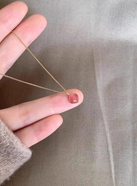 轻奢小方糖锁骨链女精致百搭