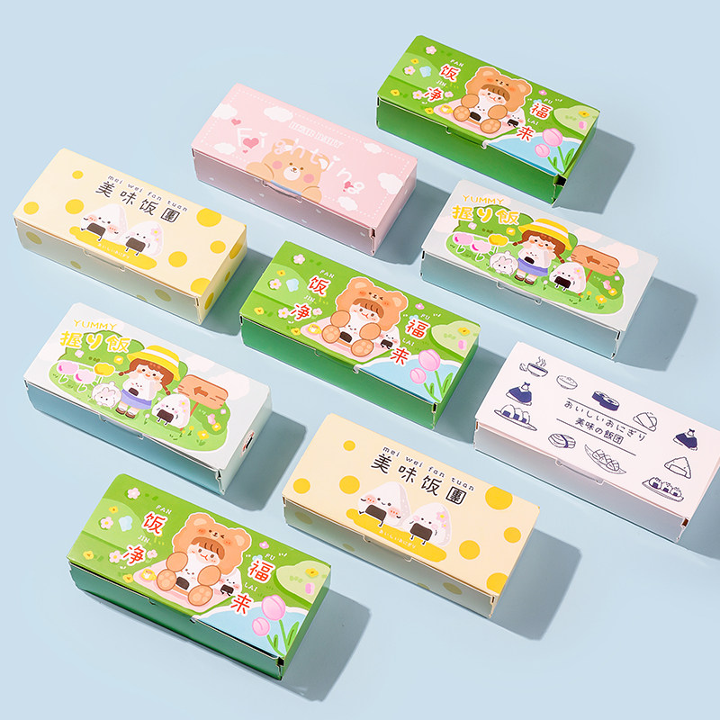 饭团寿司盒便当纸质外卖一次性紫菜包饭餐盒日式包装盒打包盒子