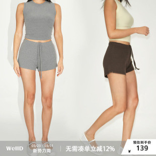 超显腿长 短裤 不走光 运动休闲时尚 WellD 热裤 抽绳小A版