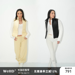 WellD 冬日叠穿 立衬绗缝排骨收腰马甲无袖羽绒外套叠穿马夹上衣