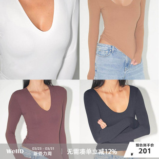 本双层大U领V领T 面料2.0版 WellD魔术系列 卡戴珊品牌同款
