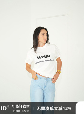 WellD 超高品质，经典常青款slogan字母印花T宽松休闲上衣