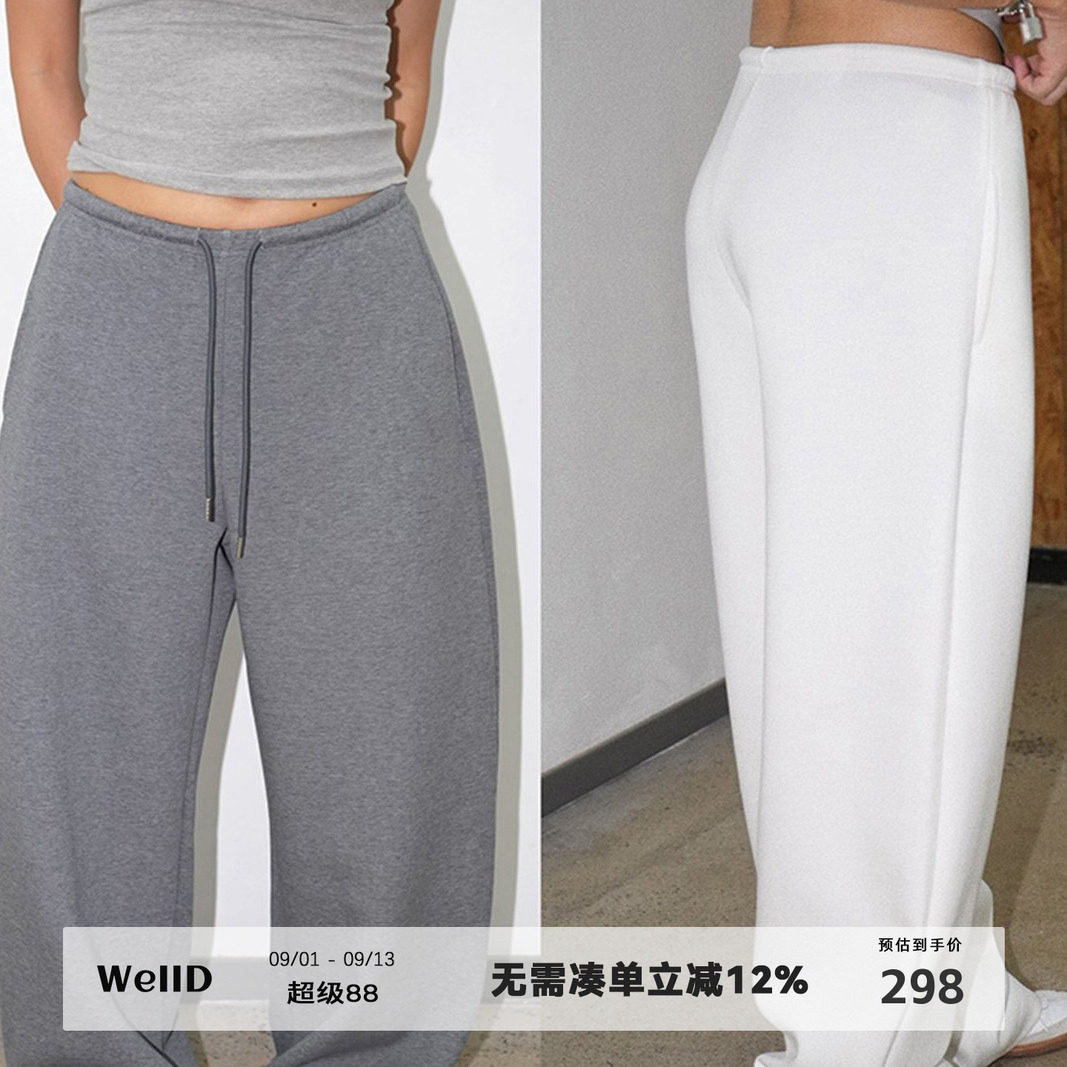 欧美百搭松紧腰百搭长裤休闲裤图片