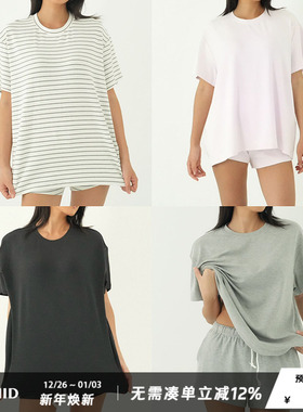 WellD 云朵空气感，oversize慵懒unisex大T恤+短裤简约时尚套装女