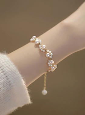 繁星点点猫爪珍珠手链甜美可爱