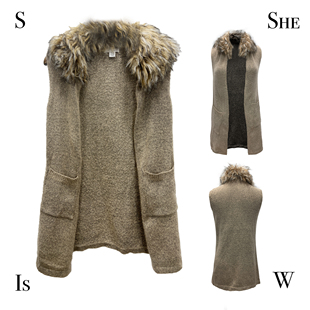 女 开衫 小码 ｜秋冬日系涩谷复古街头无扣毛领针织毛衣马甲无袖