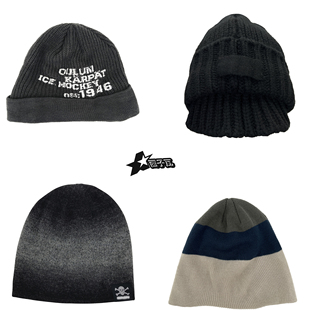 19.9 潮牌中性街头渐变百搭保暖黑色冷帽毛线帽针织帽 包邮