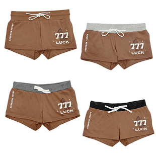 美式 女 女高复古泽西风日杂涩谷日系古早亚亚运动休闲家居抓毛短裤