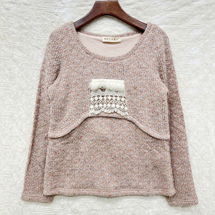 奈奈风日杂古早早韩冬甜美复古休闲保暖圆领针织衫女