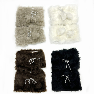 早古千禧穿搭早韩涩谷毛球毛毛鞋 套