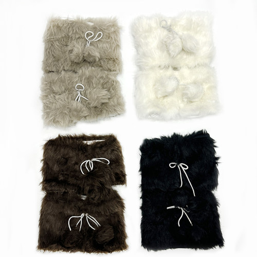 早古千禧穿搭早韩涩谷毛球毛毛鞋套