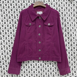 少量｜早韩早古潮流复古休闲彩色纯棉灯芯绒夹克外套女