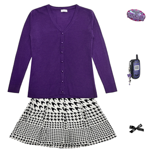 古早感日系百搭校园叠穿复古紫色针织衫 毛衣女