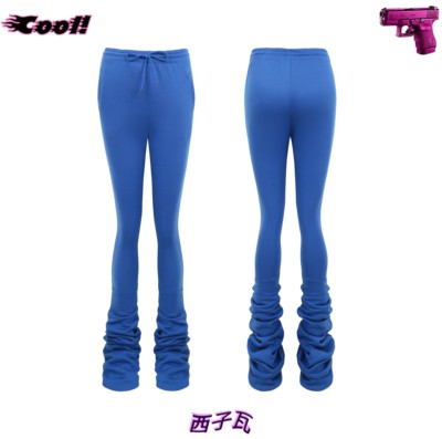 「小码」ins街头辣妹针织休闲超长款堆堆裤拖地裤微喇卫裤