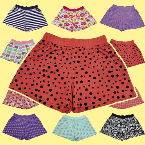 外贸尾货清仓古早亚亚复古千禧弹力印花针织家居可爱风短裤