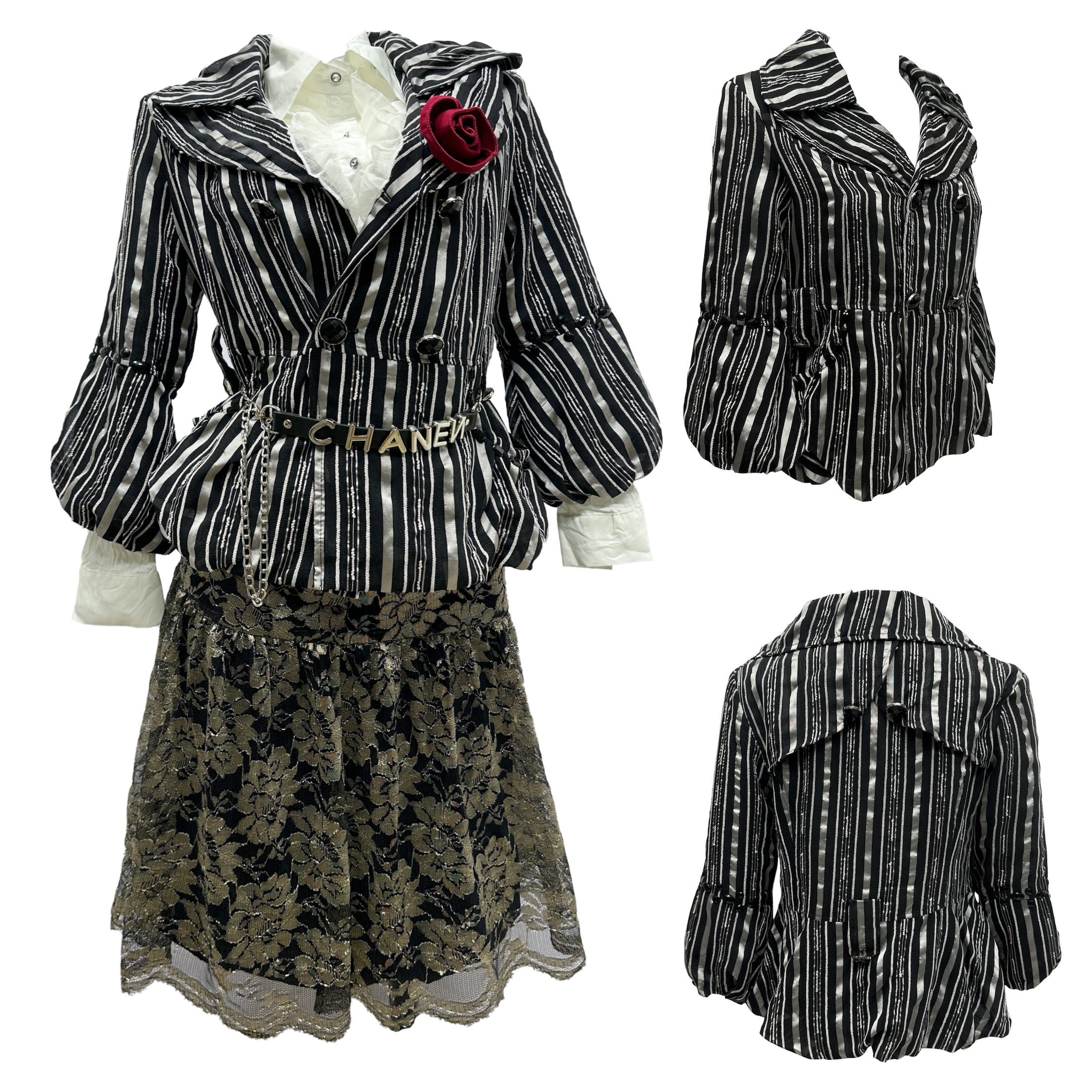 古早日杂昭和亚亚复古vintage古着风格宫廷风叠穿七分袖外套