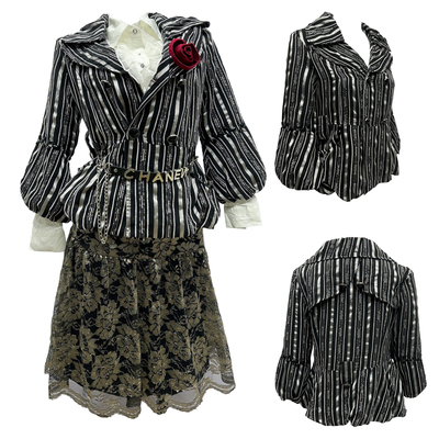 古早日杂昭和亚亚复古vintage古着风格宫廷风叠穿七分袖外套