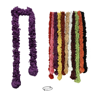 千禧古早亚文化复古彩色球球毛线装饰围巾