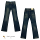 25秋美式 子女 复古水洗做旧辣妹街头超低腰深蓝色显瘦直筒牛仔裤