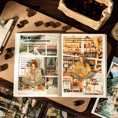 手账贴纸本双材质分镜头pet咖啡