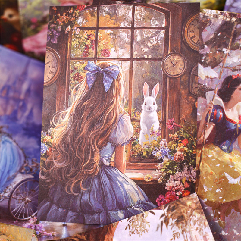 M｜风渡童话素材纸 梦游仙境公主灰姑娘花仙子精灵独角兽32张入