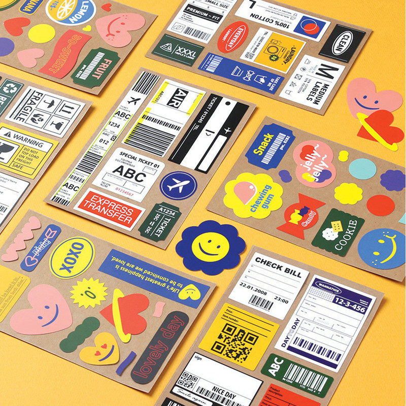 贴纸防水pvc无痕标签手账装饰ins