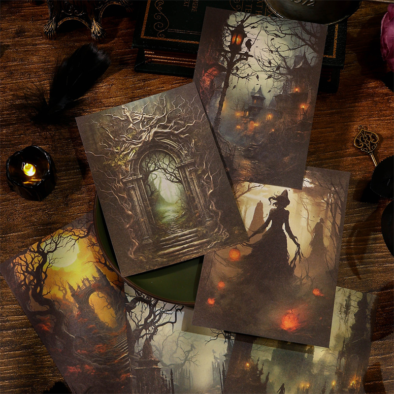 素材纸背景暗黑废墟天使魔法枯藤