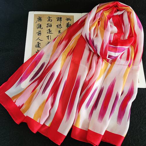新疆维吾尔艾德莱斯围巾丝巾披肩