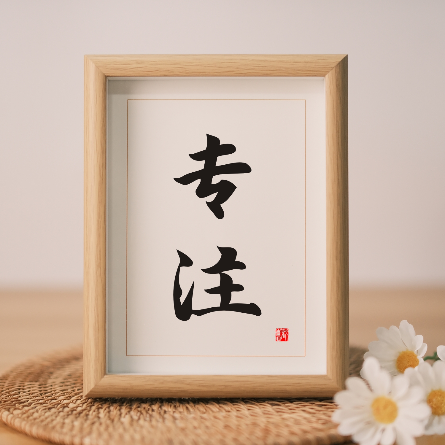 专注书法摆台学生高考励志办公室桌面摆件字画中国风礼物免费定制