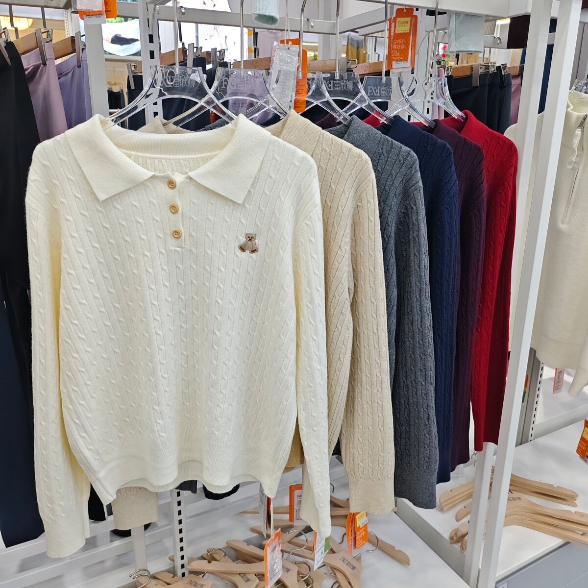 富欣娜3512秋冬新款女POLO翻领麻花套头针织衫百搭毛衣