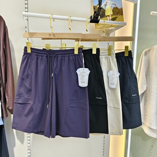 多口袋户外运动裤 她炽2640 女宽松休闲裤 风速干短裤 1冰击0工装