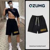 字母印花五分裤 复古潮牌美式 百搭运 男生夏季 潮牌日系学生休闲短裤