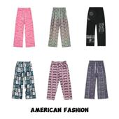 印花直筒休闲裤 美式 薄款 男女宽松休闲夏季 子 球星粉色篮球运动长裤