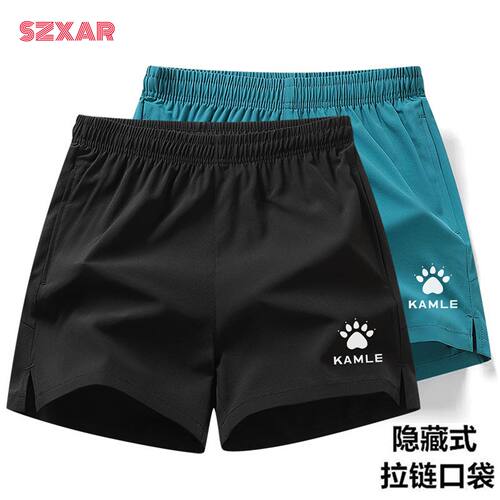 夏季冰丝速干运动三分短裤口袋款