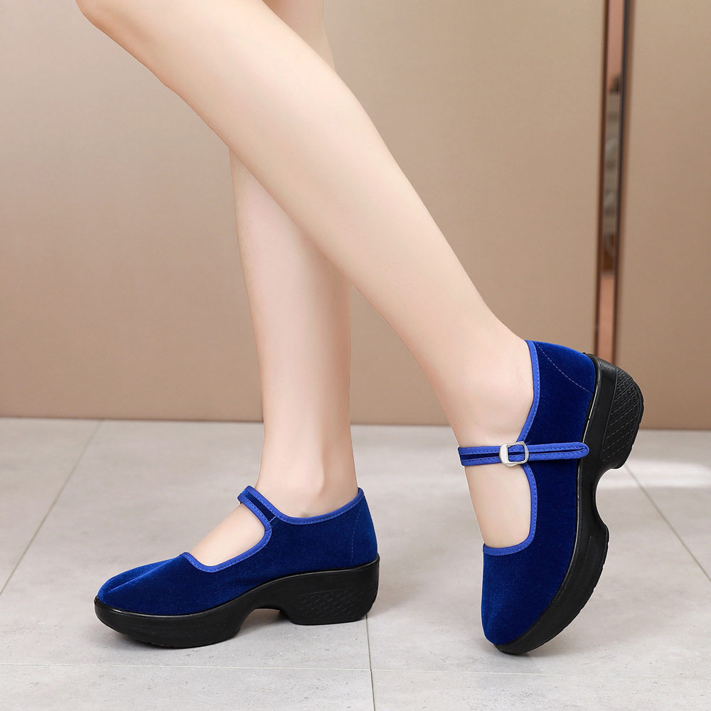 老北京布鞋女软底工作鞋黑色中跟酒店防滑厚底广场舞蹈鞋女跳舞鞋,女鞋,传统布鞋,淘宝优惠券,粉丝福利购,淘宝优惠卷