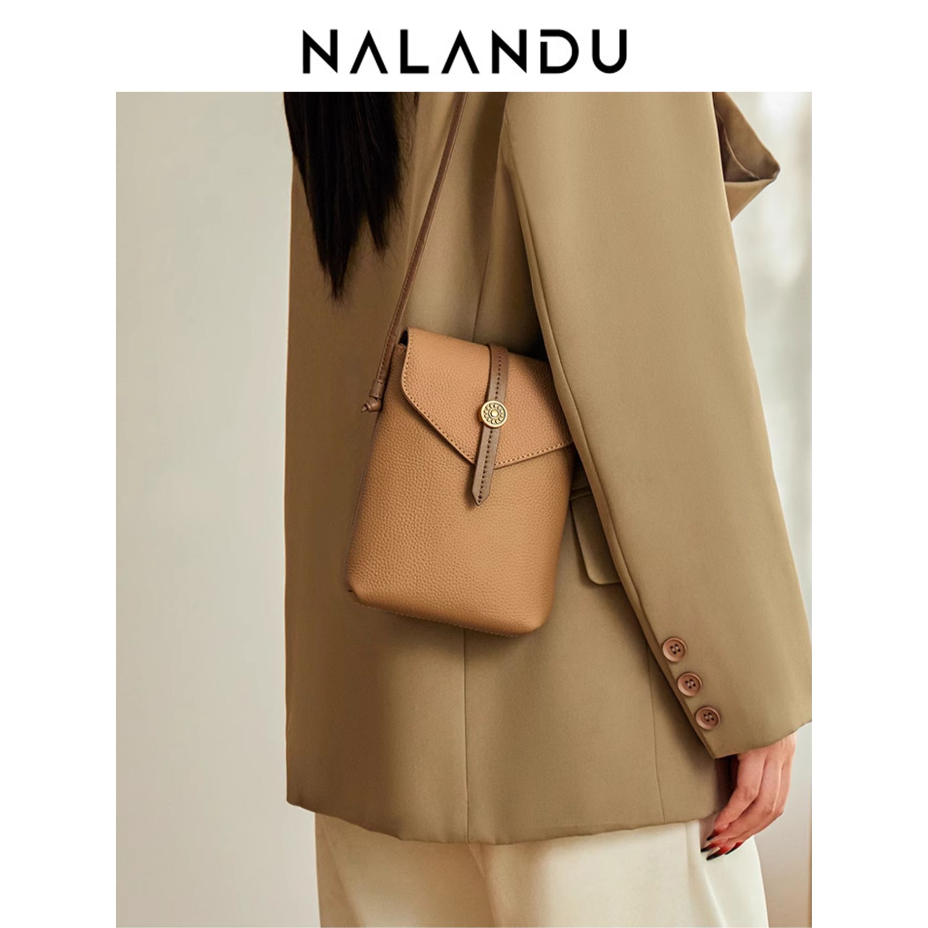 纳兰杜手机包女斜挎2025新款真皮女包迷你小包斜挎女放手机小挎包