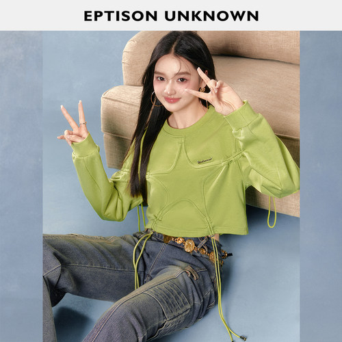 Eptison美式短款圆领时尚卫衣