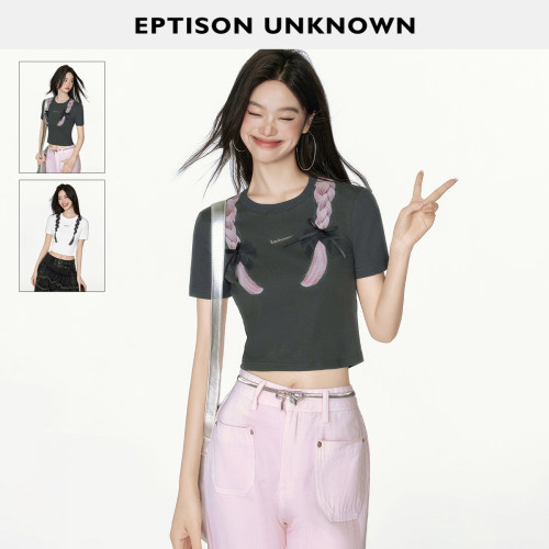 EPTISON短款独特印花短袖T恤