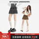 EPTISON半身裙女2025秋季 新款 复古好看学院风高腰A字灰色百褶短裙